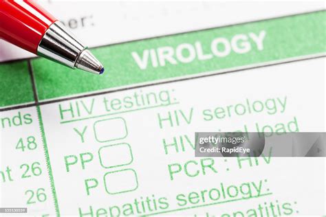 Red Pen On Virology Form Ordering Hiv Tests High Res Stock Photo