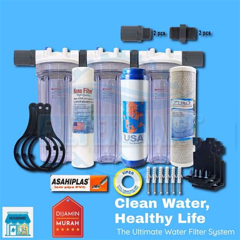 Jual PAKET FILTER AIR 3 TAHAP LENGKAP AIR SUMUR BOR PDAM PAM FILTER