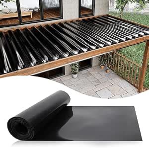 Muzata 1PCS 16 50FT Black Deck Drainage System Trough HDPE