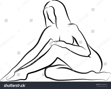 Sketch Naked Woman Stock Vector Royalty Free 228860887 Shutterstock
