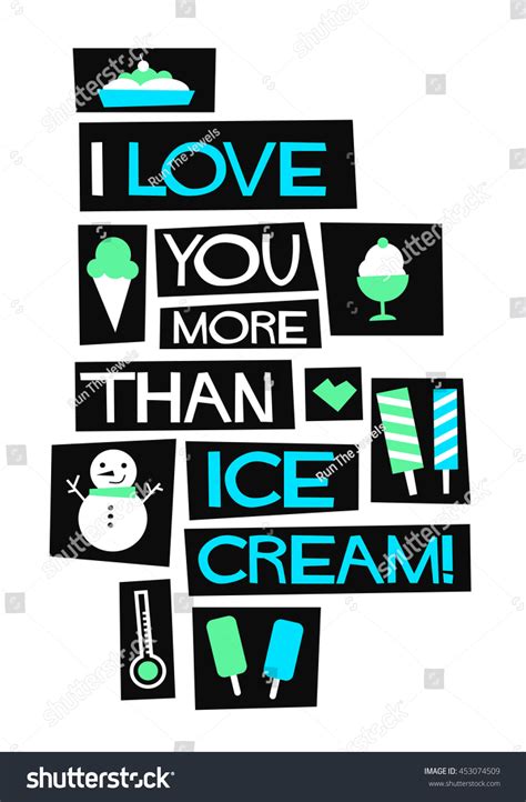 I Love You More Than Ice Cream Flat Style Royalty Free Stock Vector