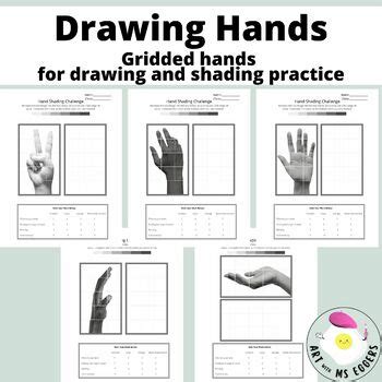 Hand Drawing & Shading Challenge: Practice for Drawing Hands | TPT