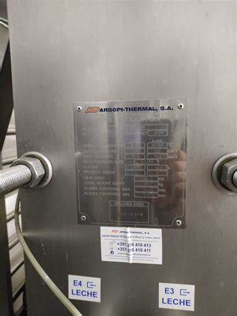 PASTEURISATEUR À PLAQUES 1000 LITRES HEURE ARSOPI THERMAL S A à 10500