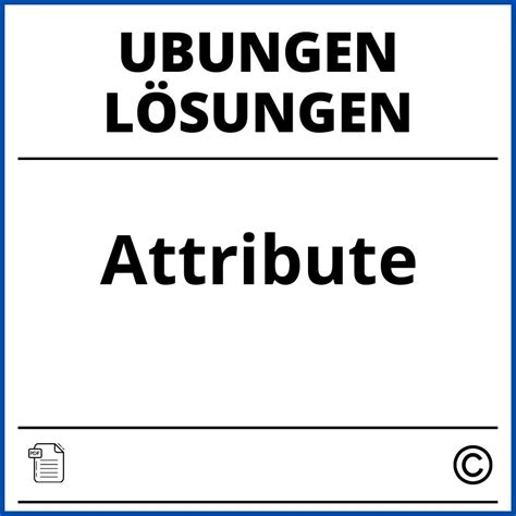 Attribute Bestimmen Übungen Mit Lösungen Pdf