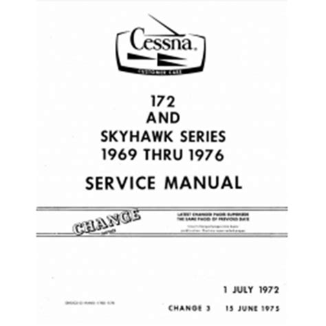 Cessna Model 172 Skyhawk Service Manual 1969 Thru 1976