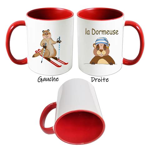 Mug Tête de Marmotte au ski à personnaliser Texti Cadeaux