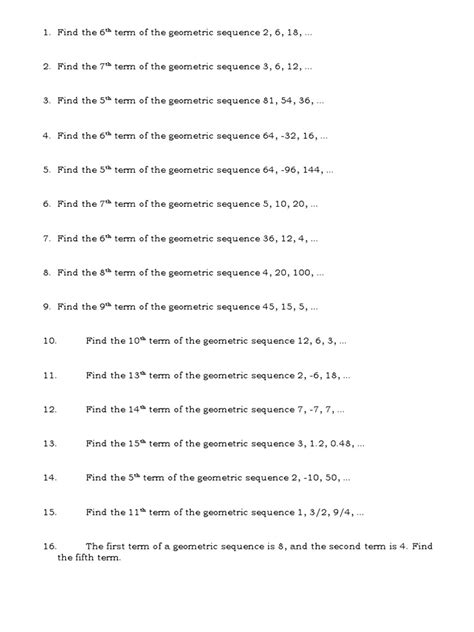 Finding The NTH Term of The Geometric Sequence | PDF