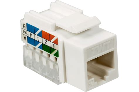 Модуль TWT Keystone RJ45, Cat.5E, UTP, 90 градусов, белый TWT-OK45UTP ...