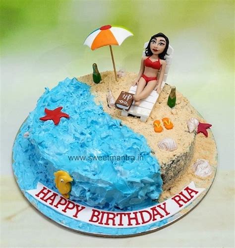 Birthday Girl Chilling On Beach Cake In Bikini Cakesdecor