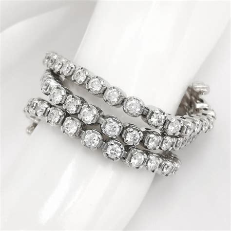 1 55 Ct Vs Diamonds Eternity Tennis Bracelet 14 Kt White Catawiki