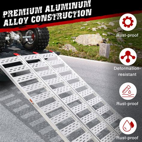 Dundee Deco Aluminum Tri Fold Ramp With Treads Loading Ramps 1 Pack