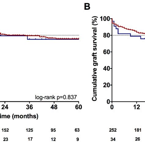 Kaplanmeier Plots For Cumulative Patient And Graft Survival Overall