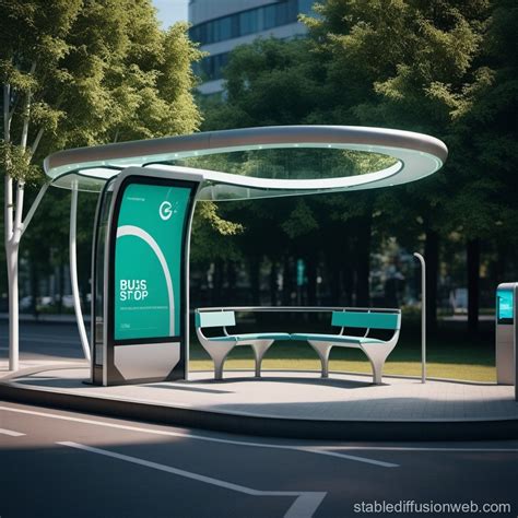 Curved Futuristic Bus Stop With Greenery And Cycle Stand Stable