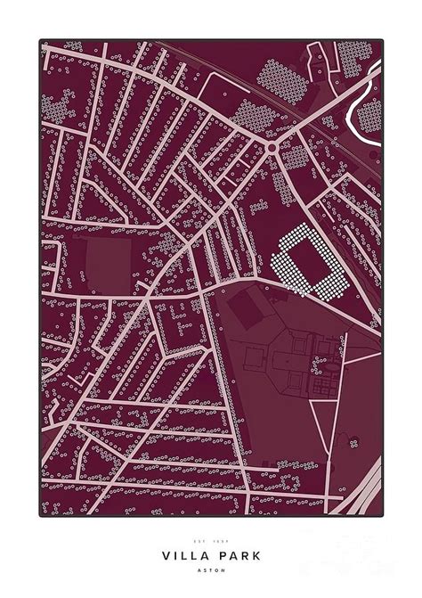 Villa Park Stadium Dotted Map Aston Villa Club Painting by White Ian ...