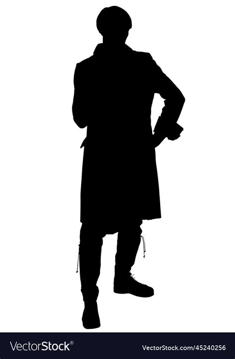 Standing guy silhouette isolated on white Vector Image