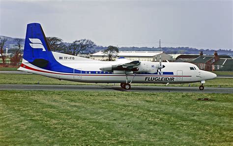 Fokker 50 Tf Fis Flugleidir Icelandair Glasgow May 1994 Carl