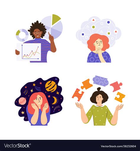 Set People With Different Mental Mindset Types Vector Image