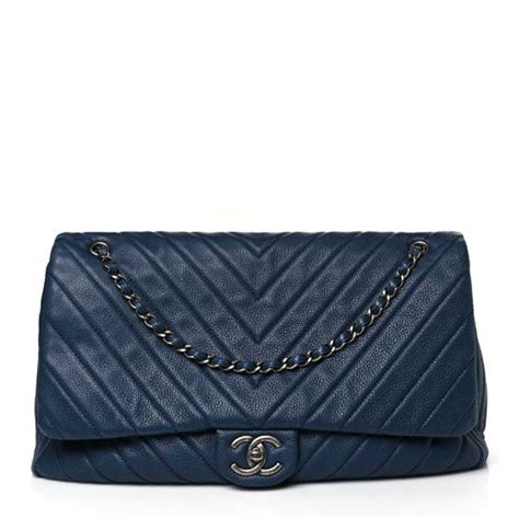 Chanel Calfskin Chevron Quilted Xxl Travel Flap Bag B Gem