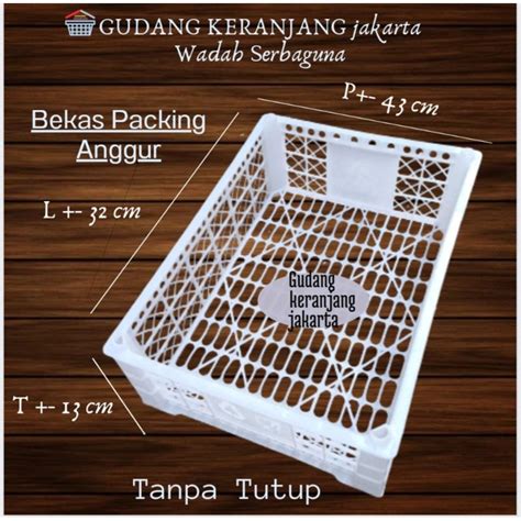 Jual KERANJANG PLASTIK TERLENGKAP UK P44xL32xT13 3 CM BEKAS BUAH