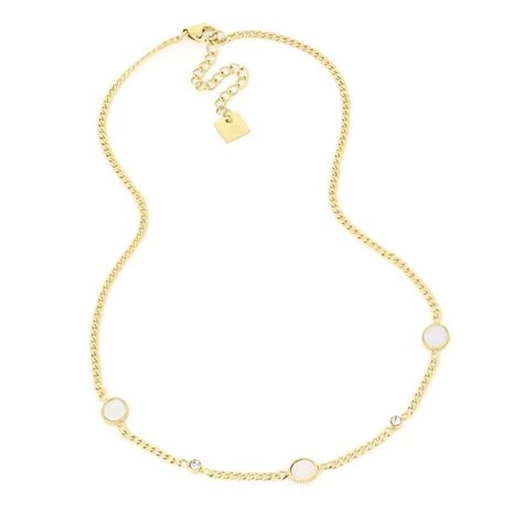 Collier Femme Zag Louisa Nacre Acier Dor Colliers Femme Edora