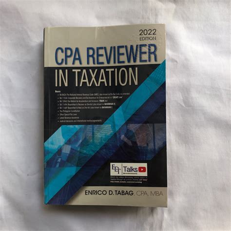 CPA Reviewer In Taxation By Tabag 2022 Edition Hobbies Toys Books