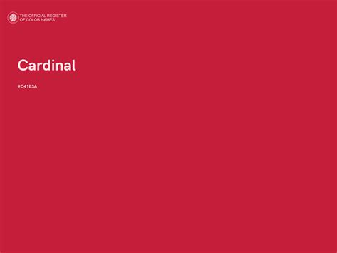Cardinal color - #C41E3A - The Official Register of Color Names