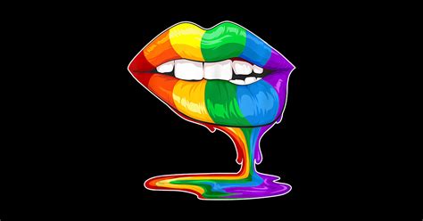 LGBT Gay Pride Flag Lesbian Cute Lips 80s Style Lgbt Gay Pride Sticker TeePublic