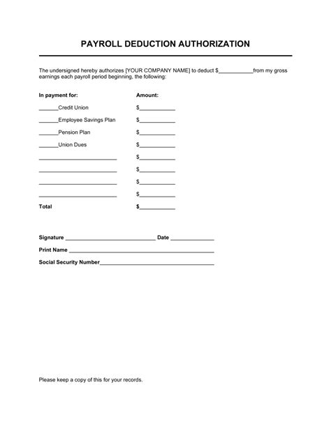 Payroll Agreement Template