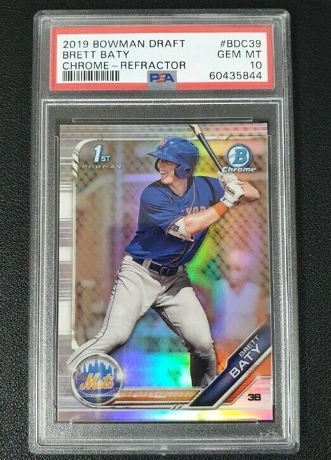 2019 Bowman Chrome Draft Brett Baty 1st Prospect Refractor Psa 10 Gem