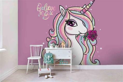 1 3D Unicorn Wall Mural Wallpaper 80 Jessartdecoration Unicorn