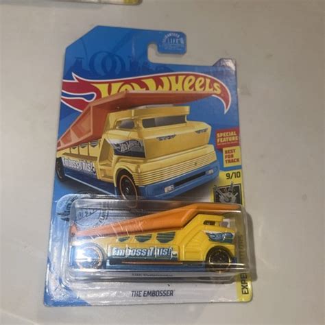 2020 Hot Wheels THE EMBOSSER 54 Yellow Orange BlueExperimotors EBay