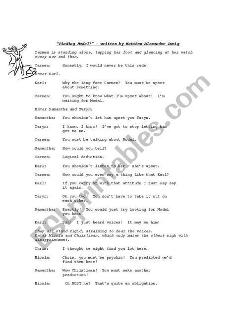 ROLE PLAY SCRIPT FINDING MODAL ESL Worksheet By N F T