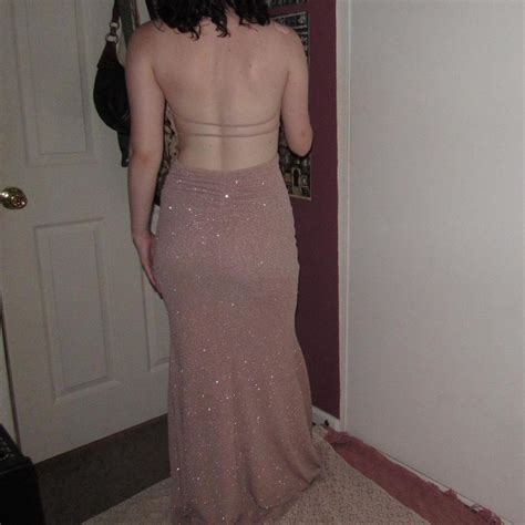 Pink Nude Shimmer Floor Length Maxi Prom Formal Depop