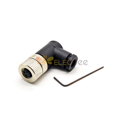 M8 Connector Screw Type Connector Right Angle 3 Pin Assemble Cable