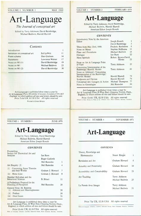 Art-Language: The Journal of Conceptual Art. (Seven Volumes) — Pallant ...