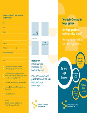 Fillable Online Tcls Org TOWNSVILLE COMMUNITY LEGAL SERVICES INC