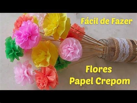 Flores Pompom De Papel Crepom YouTube Flores De Papel Crepon