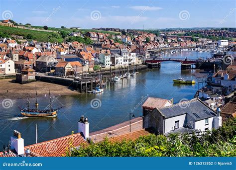 Whitby Harbour And Marina Elevated View Editorial Photography Image