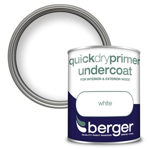 Berger Quick Dry Primer Undercoat 750ml White Eclipse Fencing And Timber Supplies