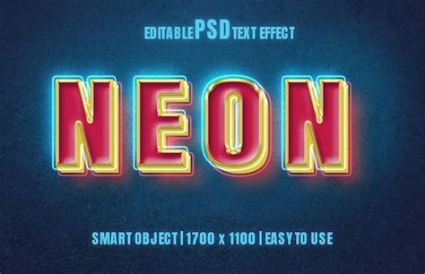 Premium Psd Psd Neon Text Style Effect