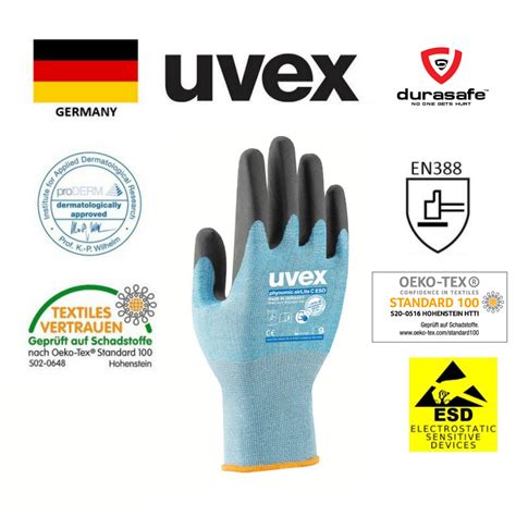 Uvex Phynomic Airlite Level C Cut Resistant Esd Touchscreen Glove