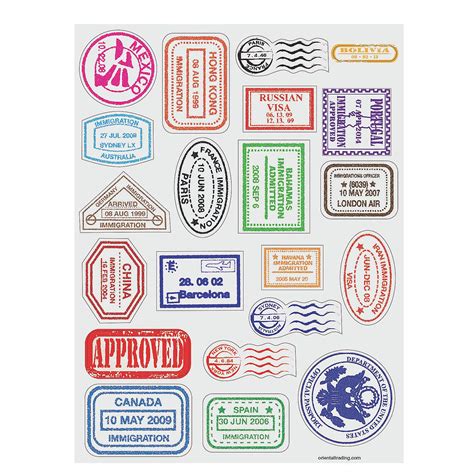 Passport Stamp Sticker Sheets 480 Stickers Office Products