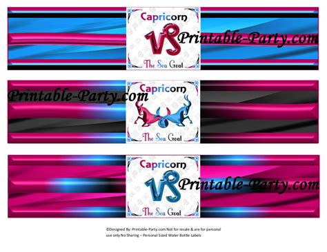 Printable Capricorn Zodiac Sign Party Supplies Horoscope Sign Decorations