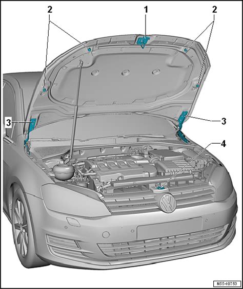 Volkswagen Golf Service Reparaturanleitung Motorhaube Einstellen