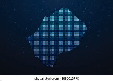 Lesotho Dotted Map Futuristic Style Glowing Stock Vector Royalty Free