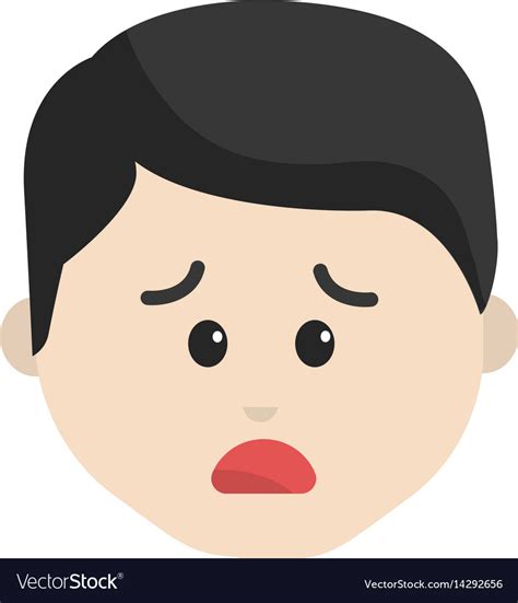 Cartoon man face sad expression Royalty Free Vector Image