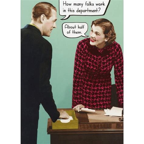 Retro Man And Woman At Desk Funny Boss's Day Card | PaperCards.com