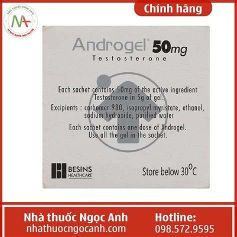 Thuốc bôi Androgel 50mg Besins 30 gói giá bao nhiêu, mua ở đâu
