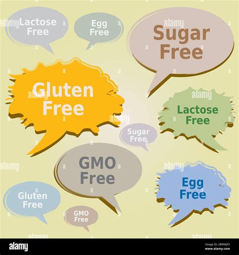 Cuadros De Di Logo Y Etiquetas Sobre Al Rgenos Alimentarios Etiquetas