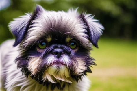 Un Perro Shih Tzu Con Ojos Verdes Foto Premium